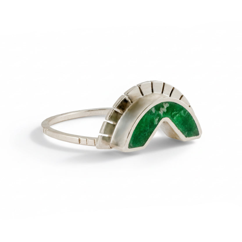 Lacuna Selene Ring Crown – 14k Gold & Lucin Variscite