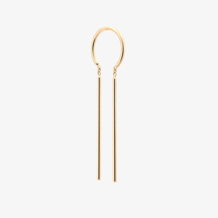 1" Long Chime Earring - 14K Gold •Single Earring