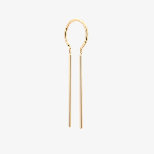 1" Long Chime Earring - 14K Gold •Single Earring