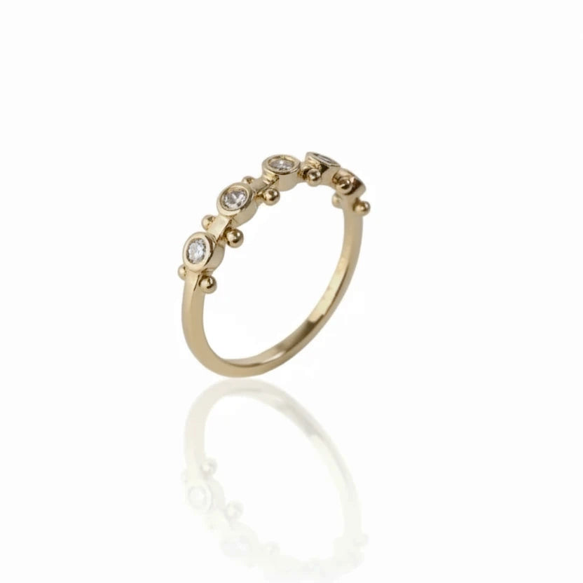 5-Stone Koemi Diamond Ring - 14k Gold White Diamond Band