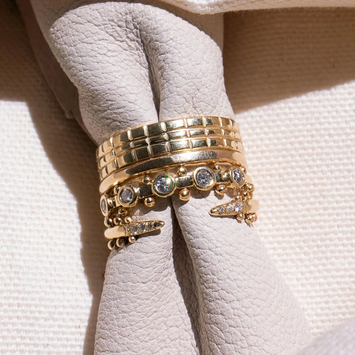 5-Stone Koemi Diamond Ring - 14k Gold White Diamond Band
