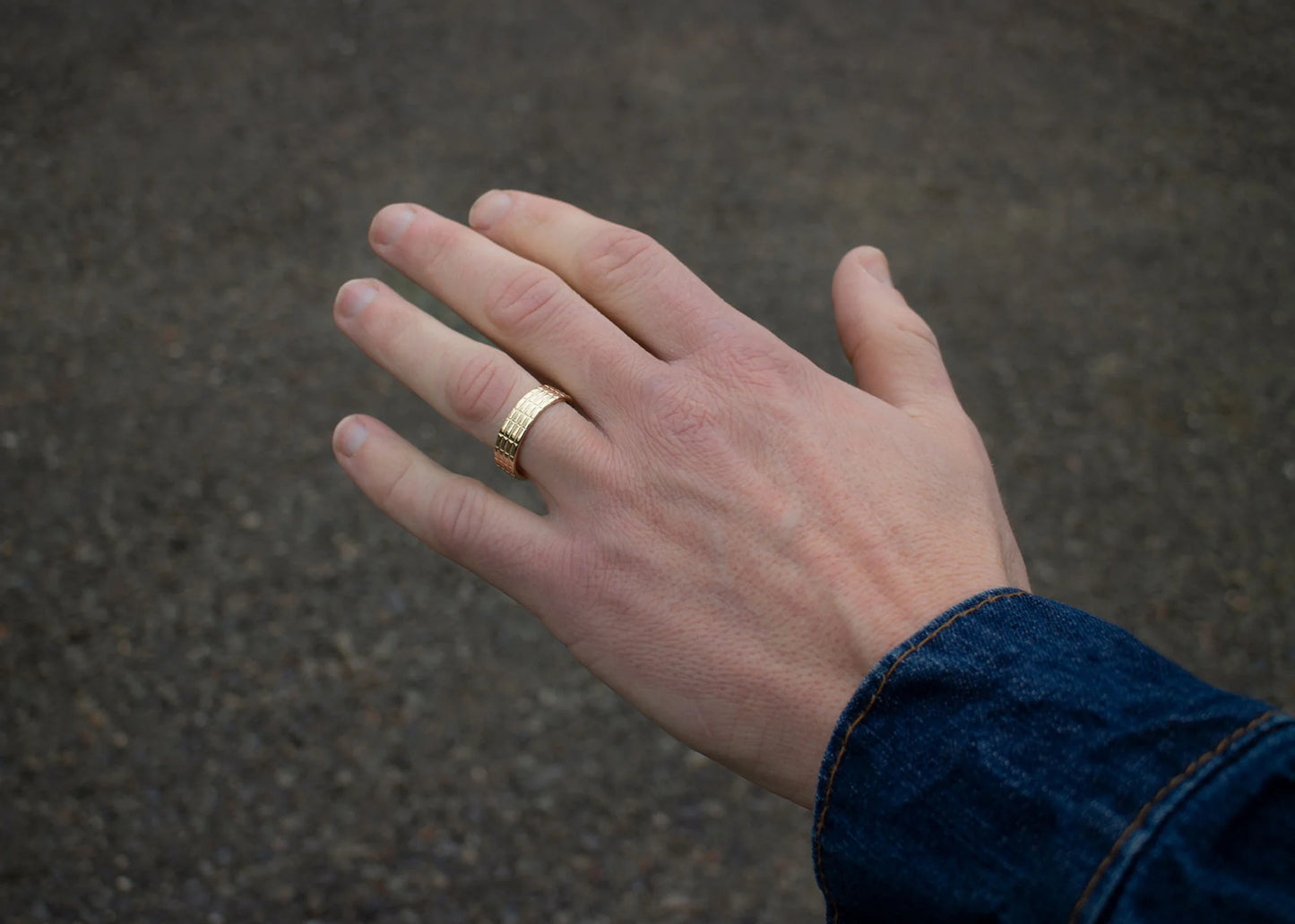 Wide Shoji Band Ring - 14k Gold