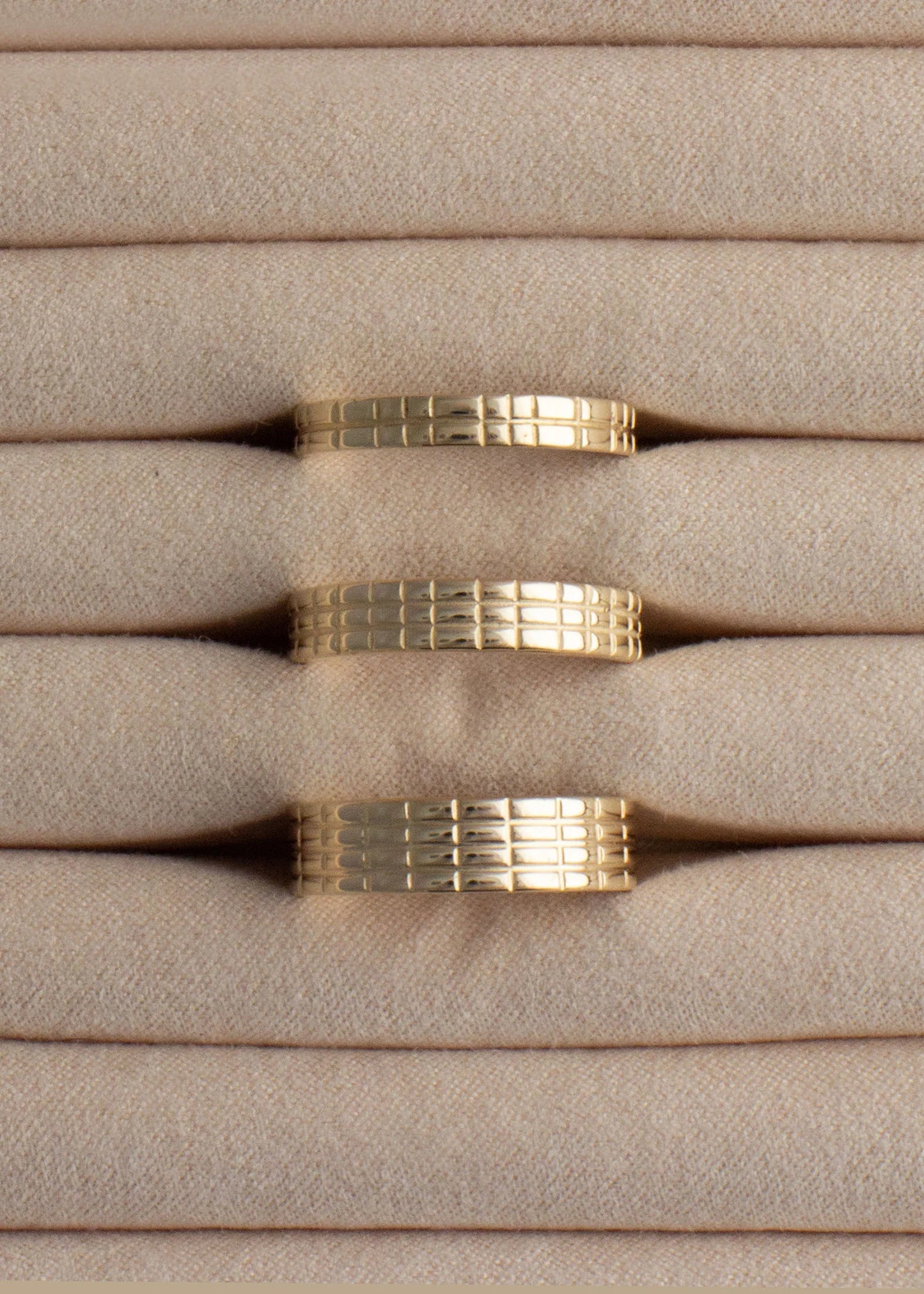 Narrow Shoji Band Ring - 14k Gold Minimalist Textured Band