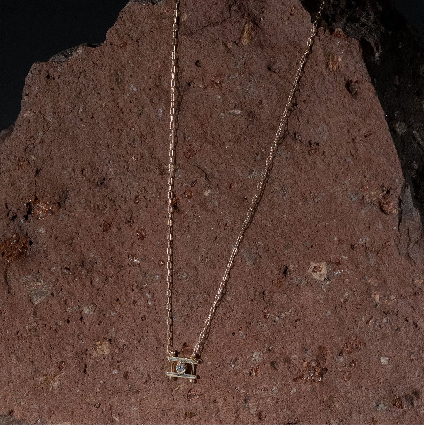Kiyo Necklace - 14k Gold with 2mm Brilliant-Cut Diamond