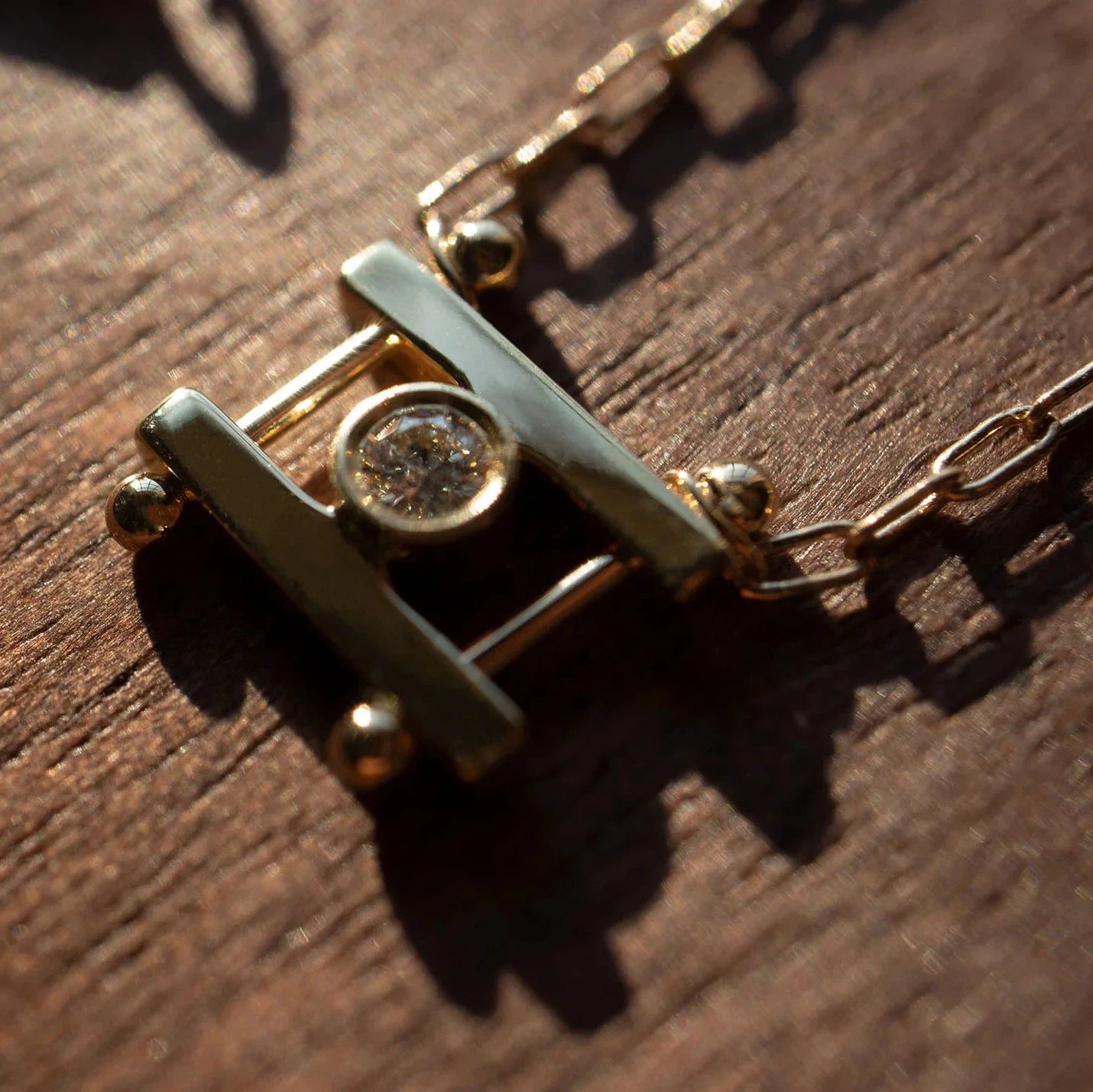 Kiyo Necklace - 14k Gold with 2mm Brilliant-Cut Diamond