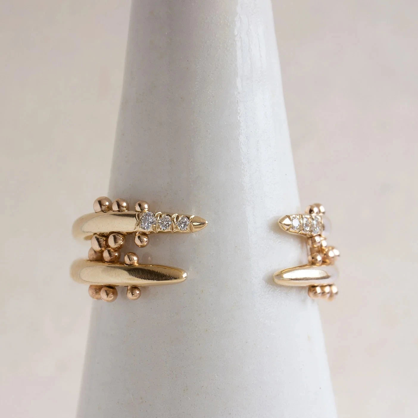 Kuli Ring - 14k Gold & White Diamonds