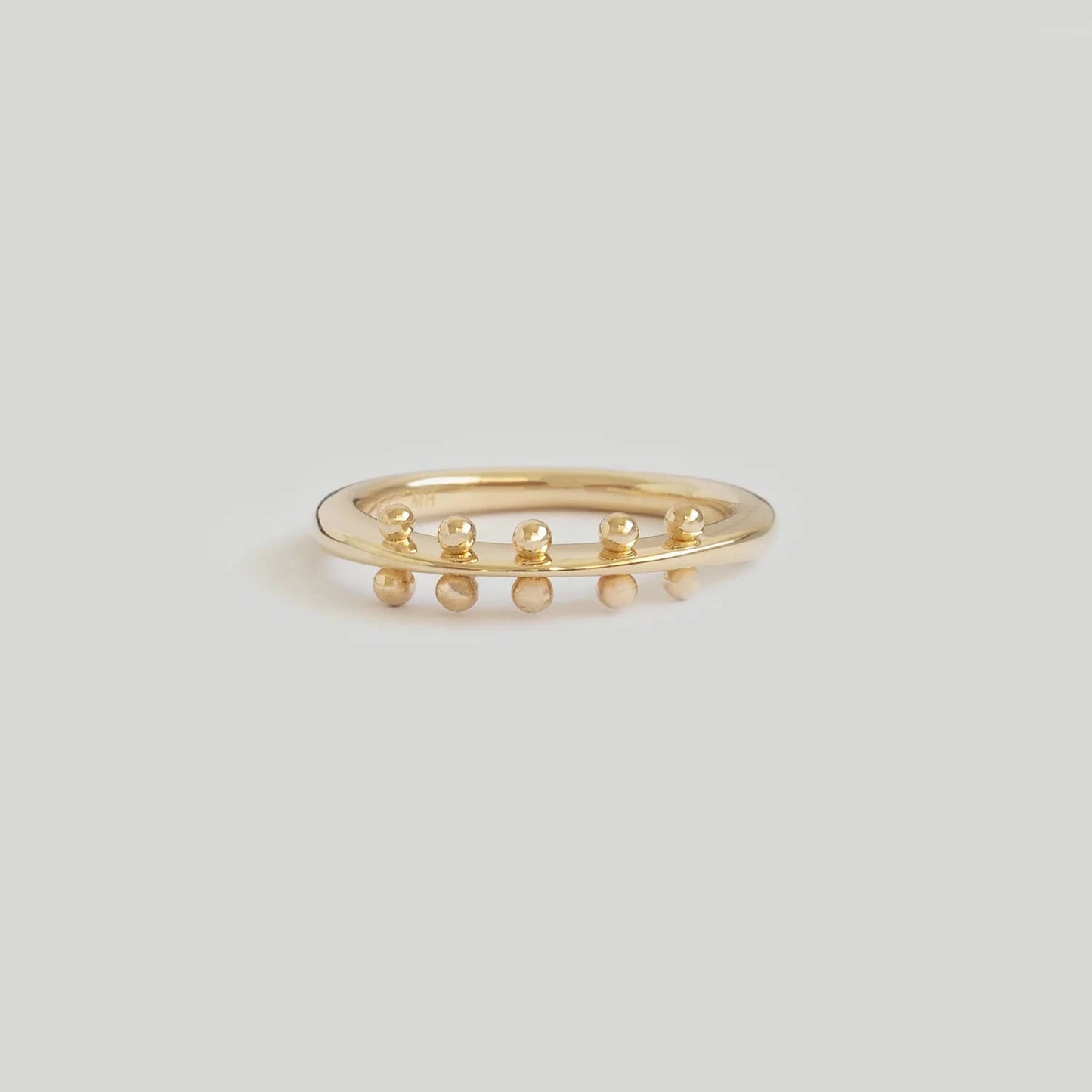 Maya Ring – 14k Yellow Gold Granule Band