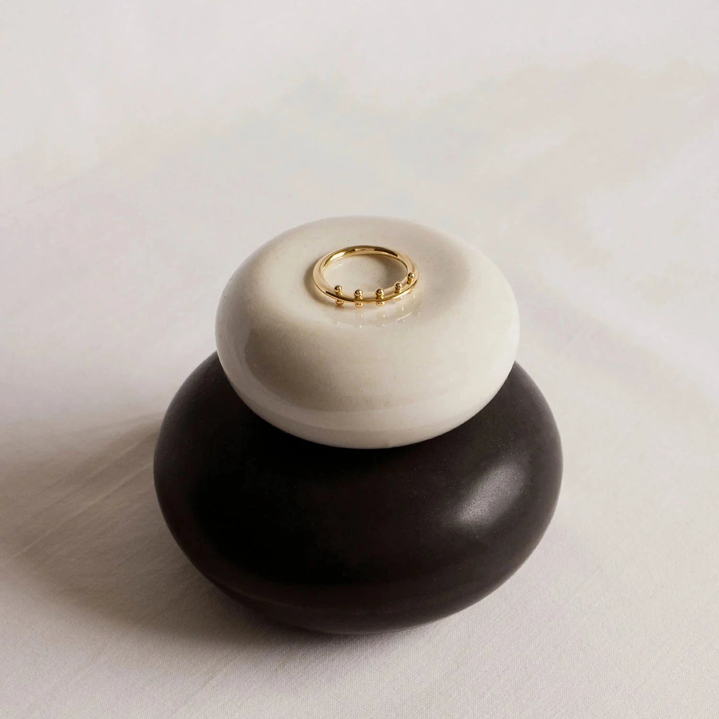 Maya Ring – 14k Yellow Gold Granule Band