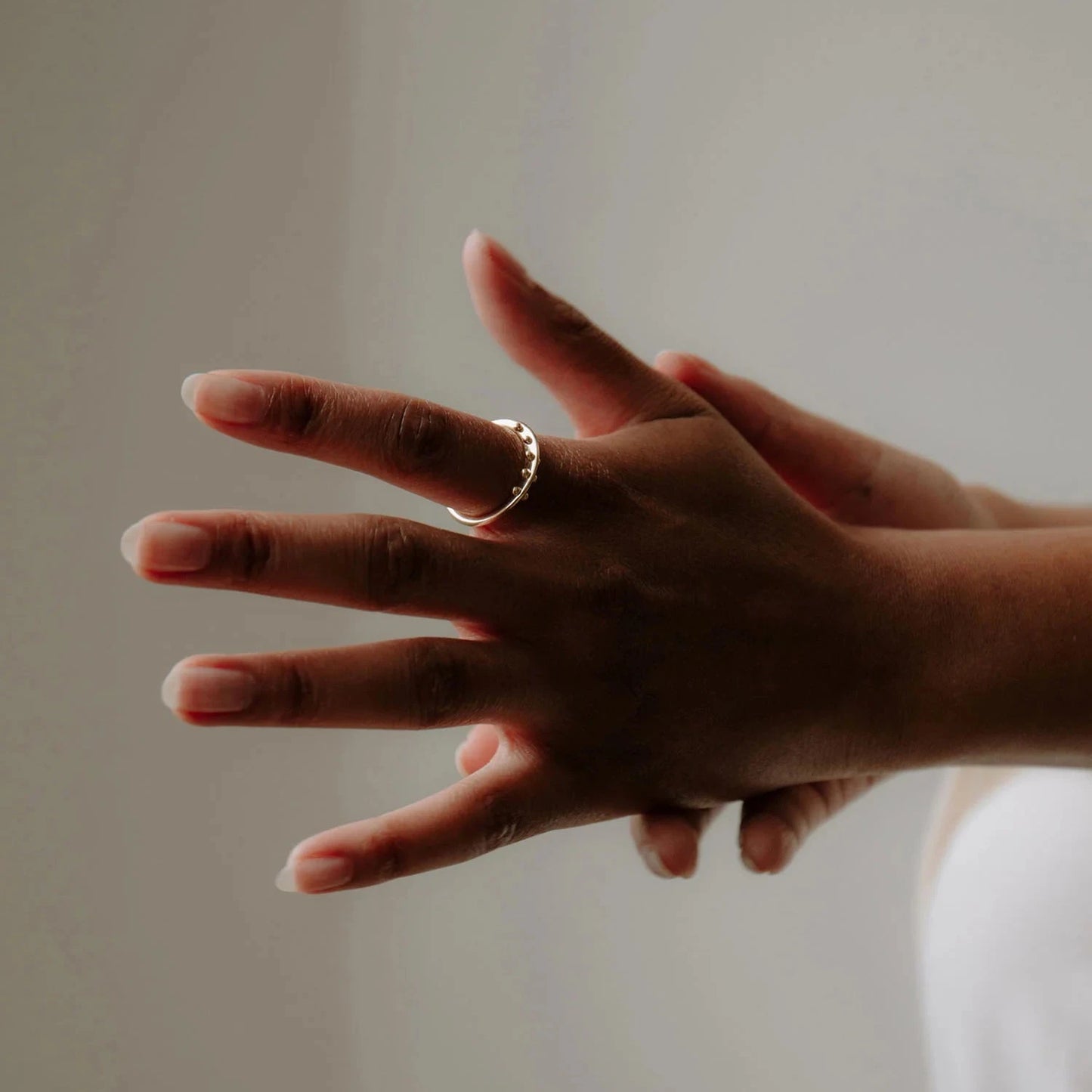 Maya Ring – 14k Yellow Gold Granule Band