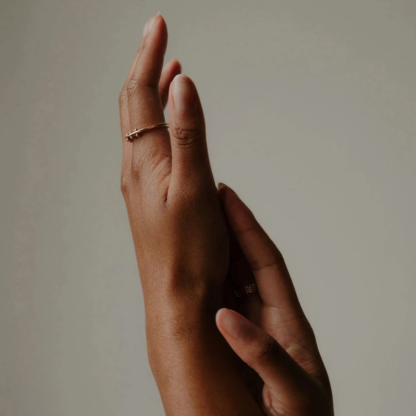 Maya Ring – 14k Yellow Gold Granule Band