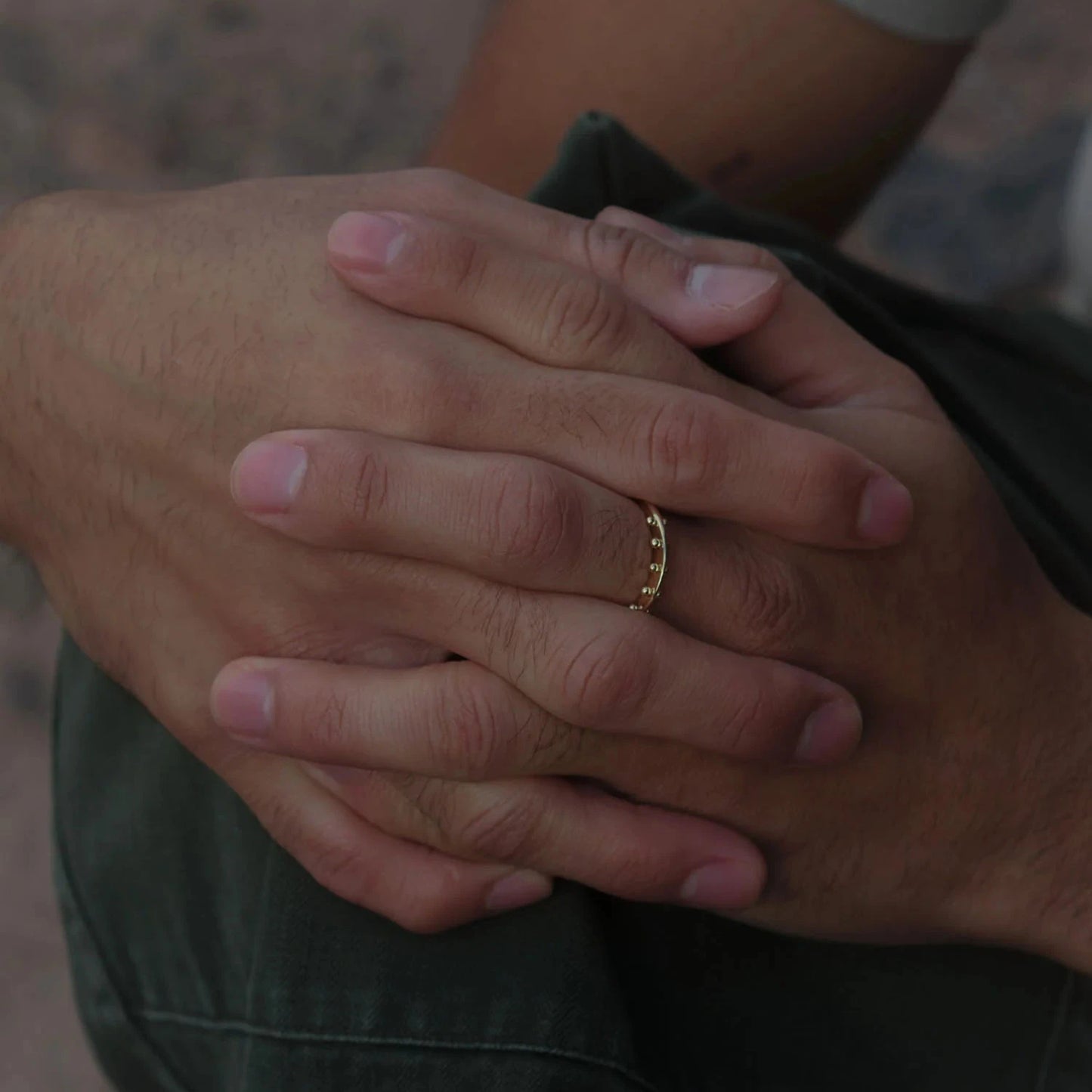 Maya Ring – 14k Yellow Gold Granule Band