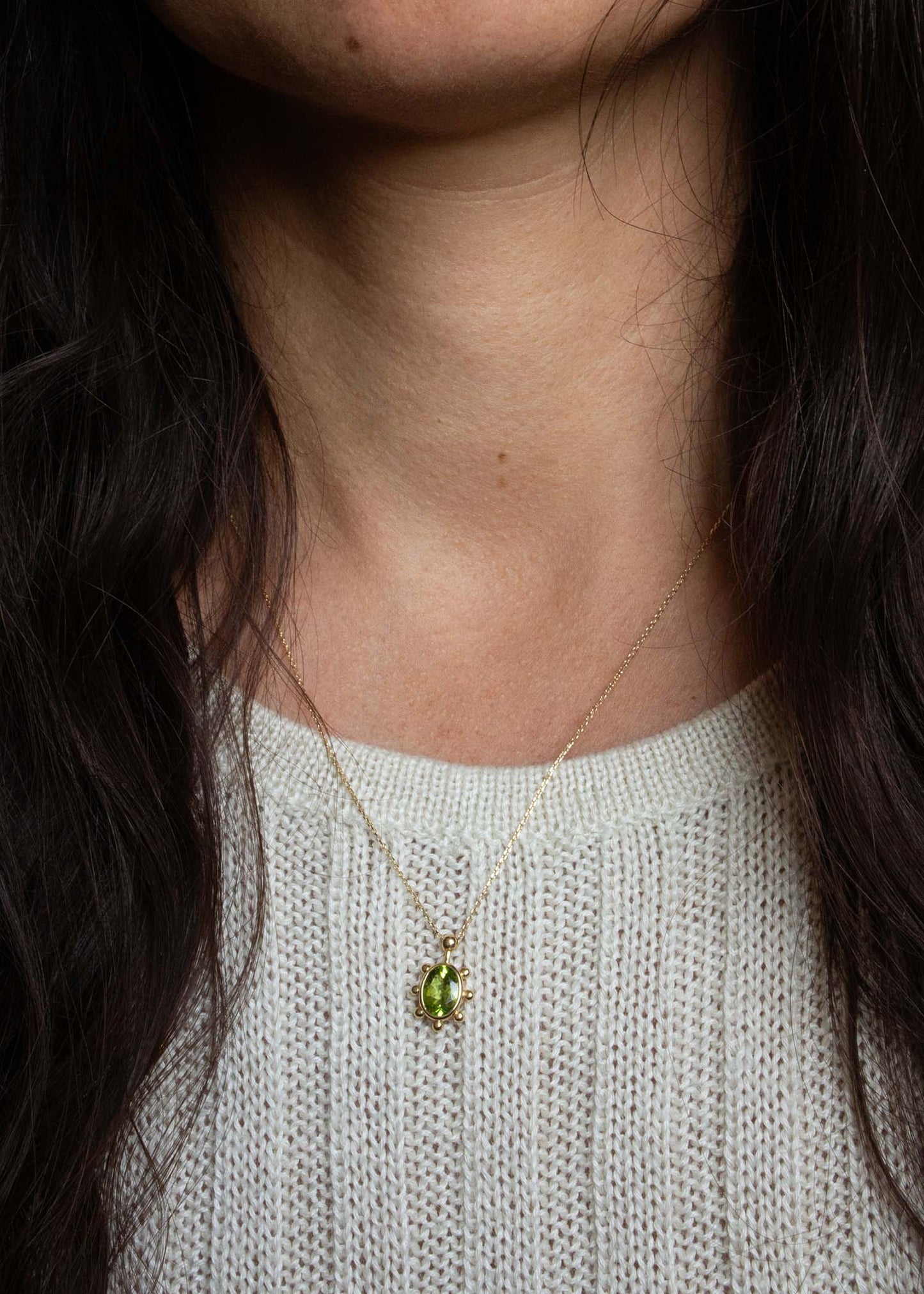 Elysia Necklace - 14k Gold Peridot