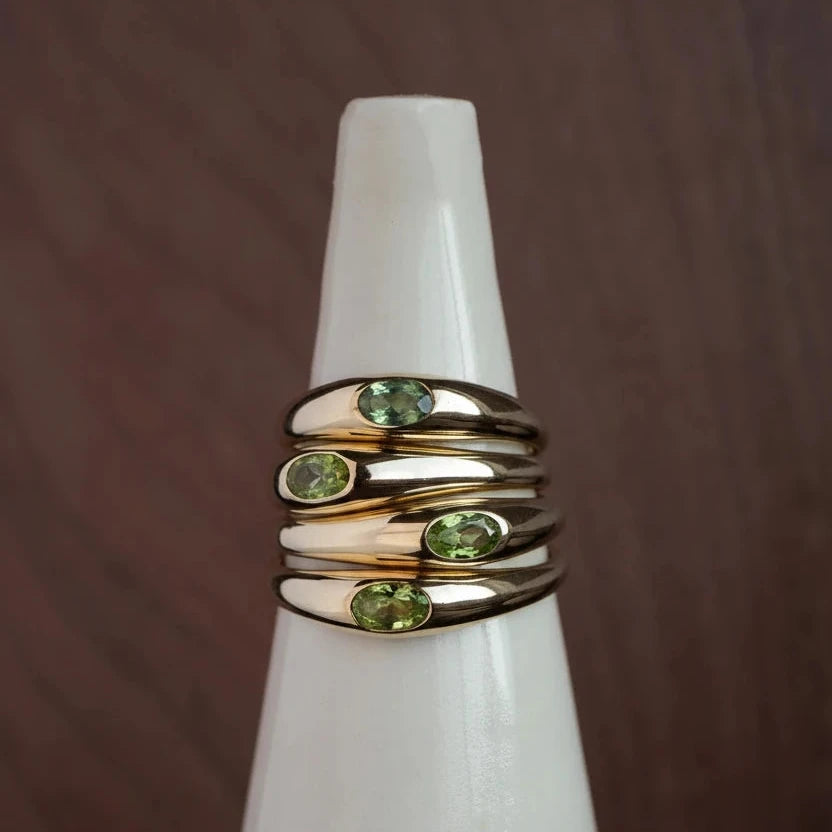 Petite Risa Peridot Ring - 14k Gold