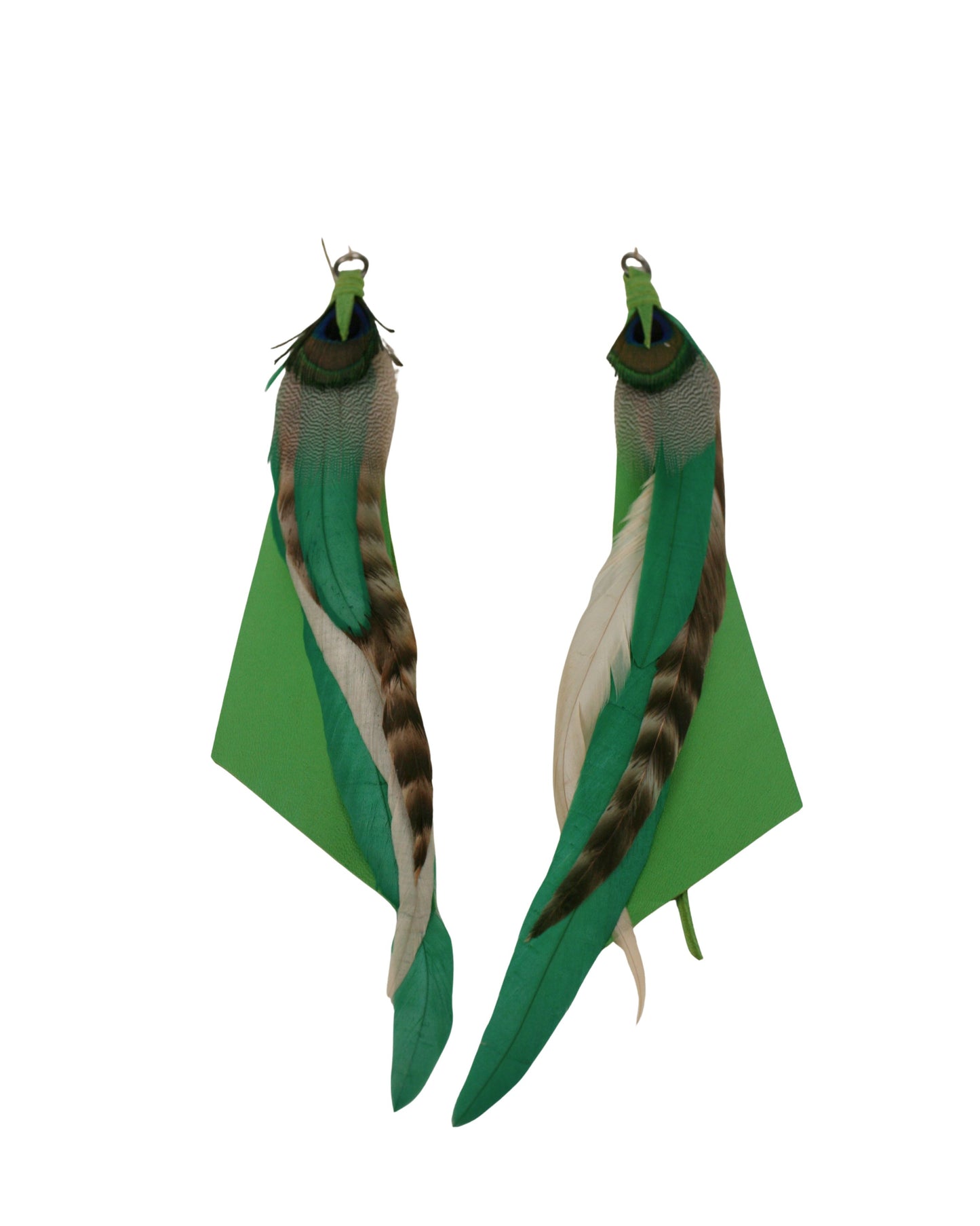 Medium Feather Earrings - Fern Green