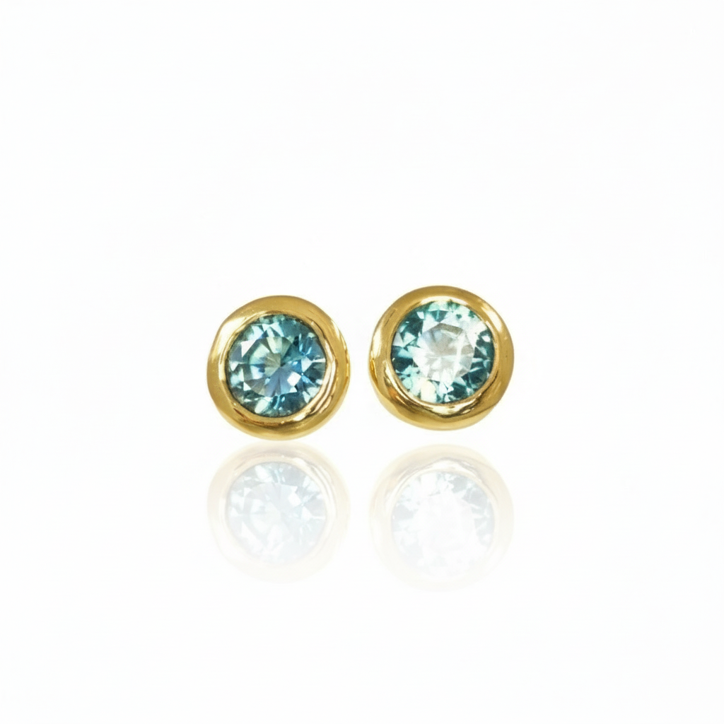 Montana Sapphire Studs -  14k Gold & Blue Sapphires