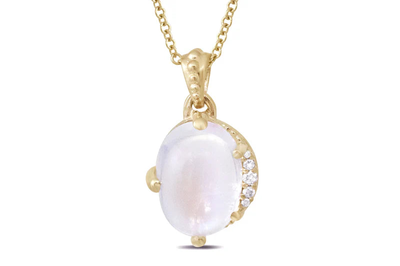 Moonstone Crescent Necklace