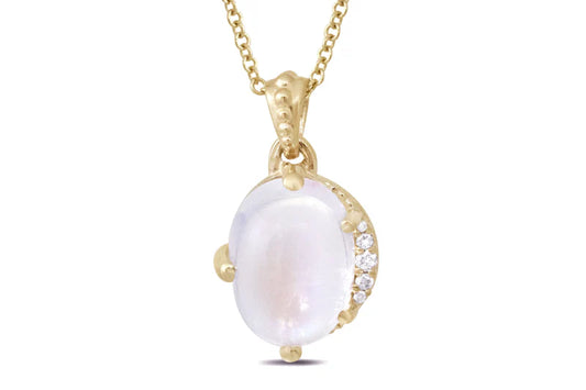 Moonstone Crescent Necklace