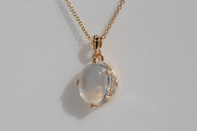 Moonstone Crescent Necklace