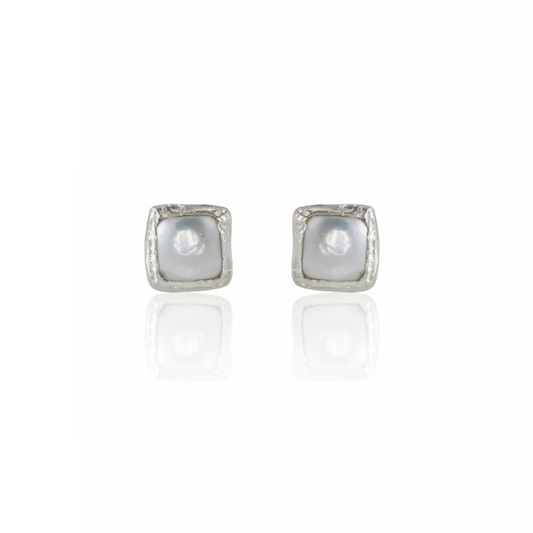 Mother of Pearl Petra Stud Earrings- Silver OR Gold