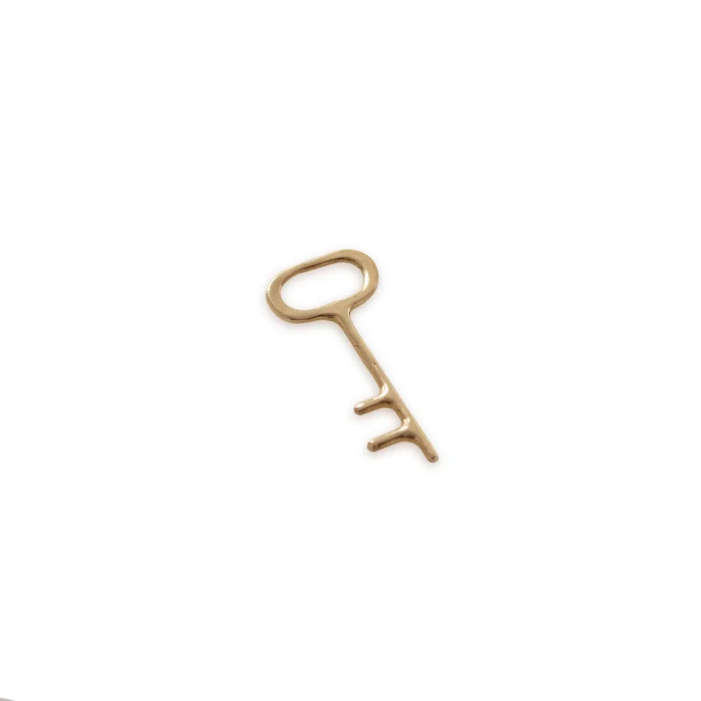 Medium Golden Key Necklace - 14k Gold and Sterling Silver