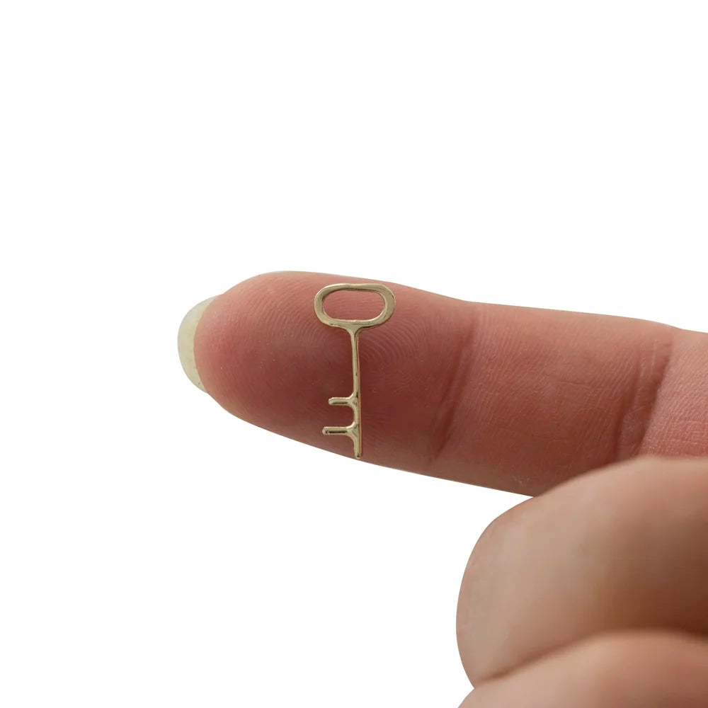 Medium Golden Key Necklace - 14k Gold and Sterling Silver