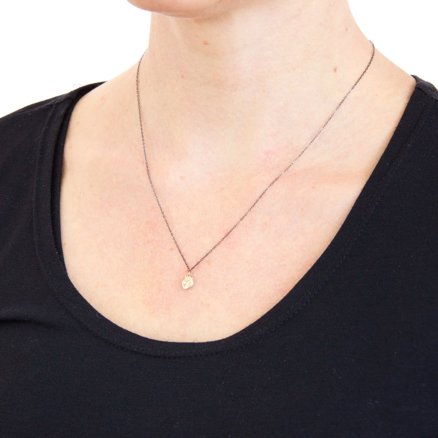 Tiny Heart Necklace - 14k Gold and Sterling Silver