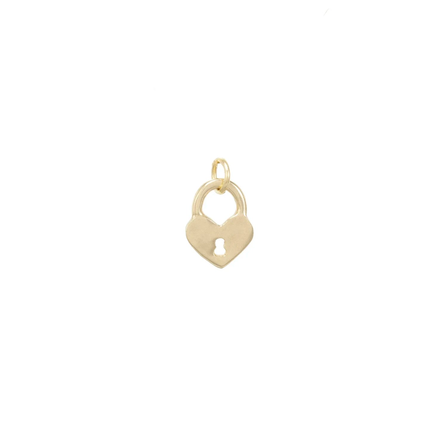 Tiny Heart Lock Necklace – 14k Gold & Oxidized Sterling Silver