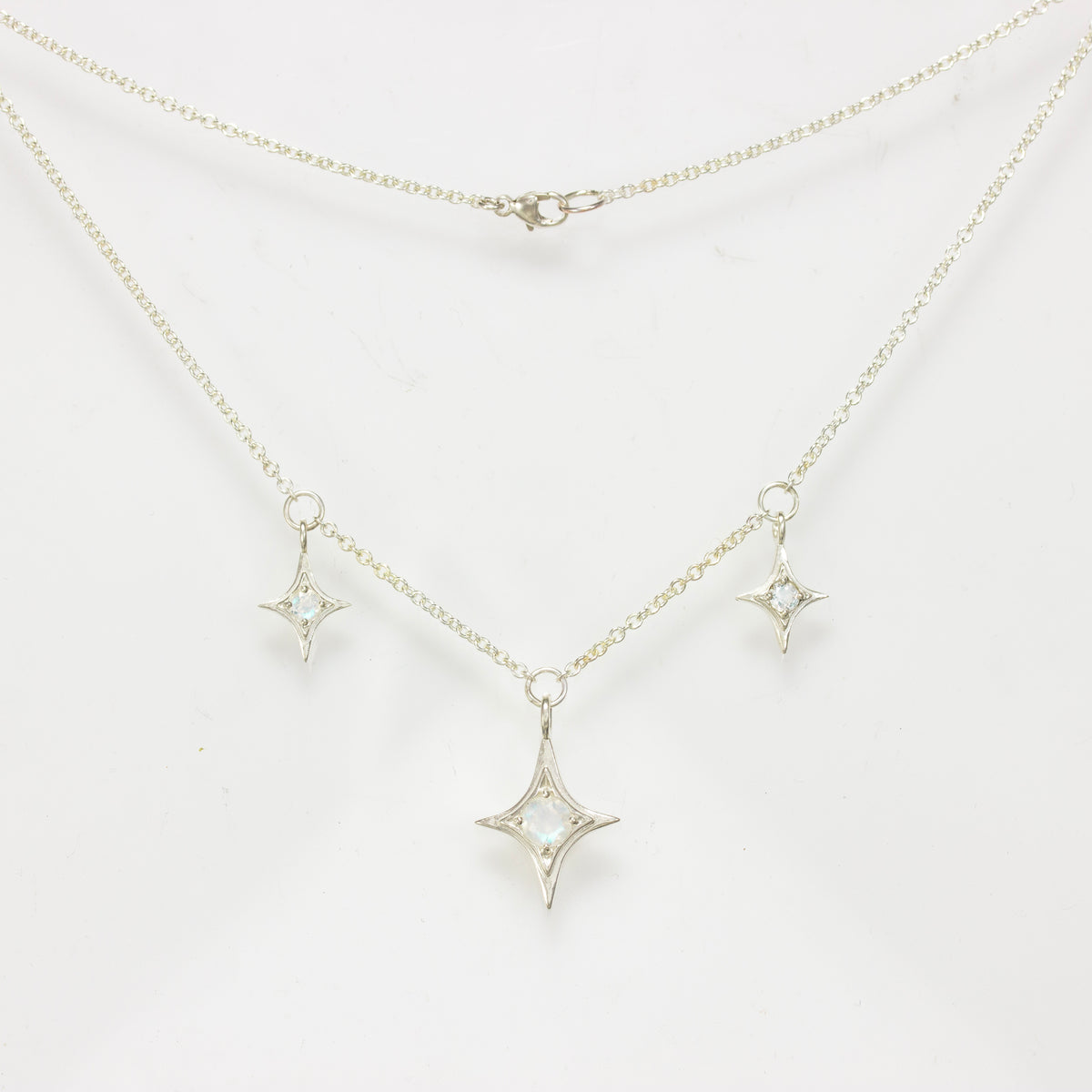 Moonstone Trio Necklace - Sterling Silver