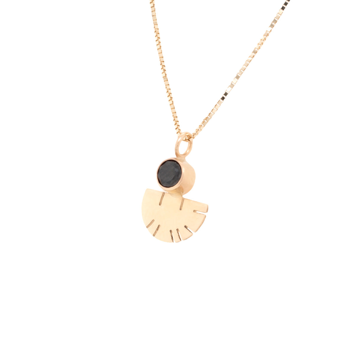 Aquilla Necklace – 14k Gold & Black Diamond Pendant