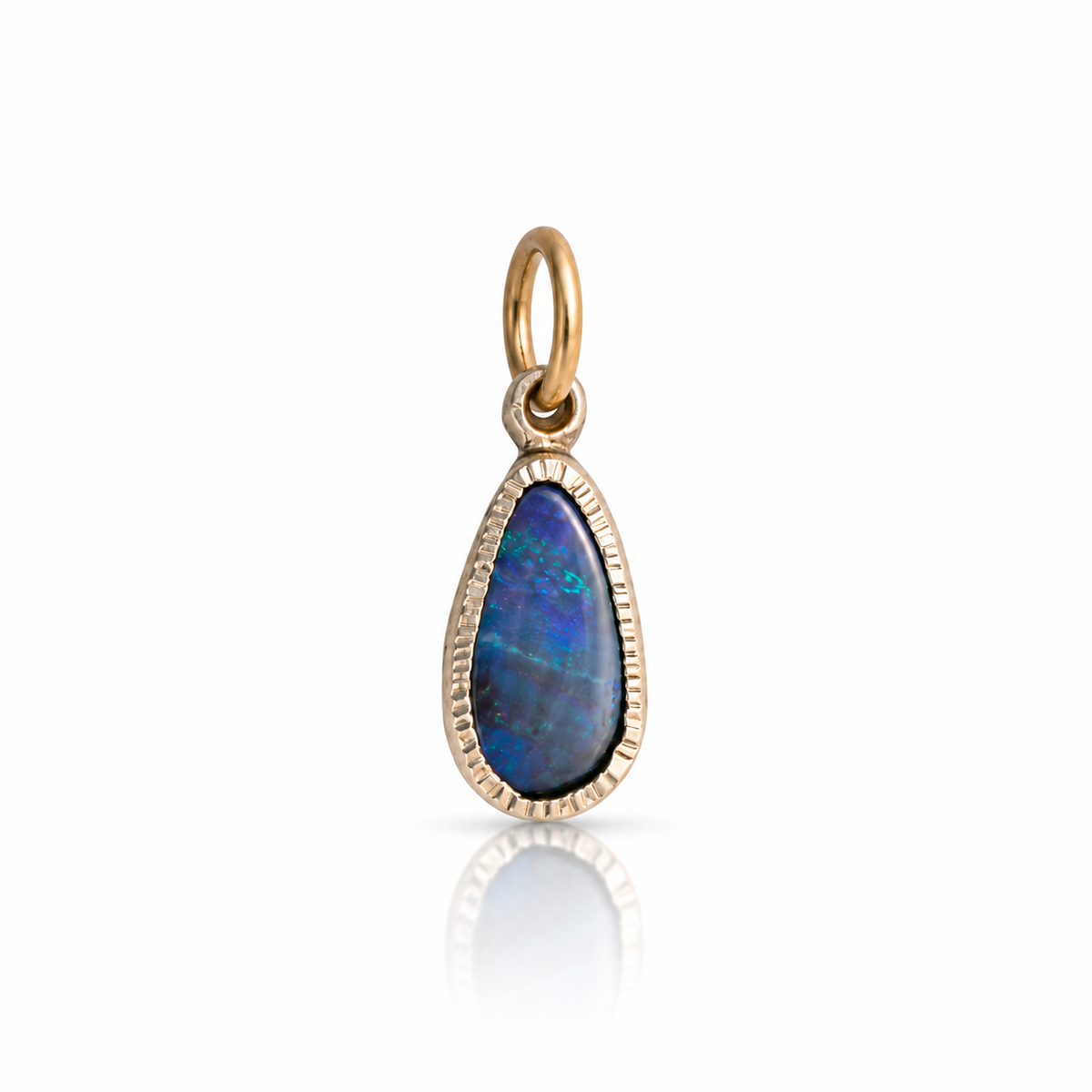 Opal Shimmer Pendant  Bitty – Sterling Silver & 18k Gold