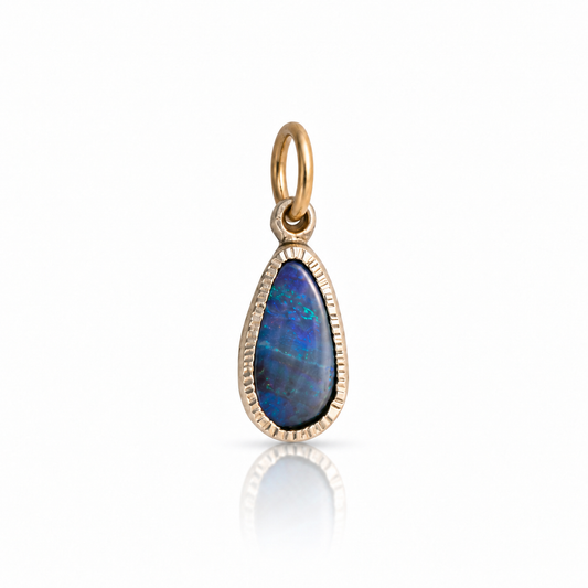 Opal Shimmer Pendant  Bitty – Sterling Silver & 18k Gold