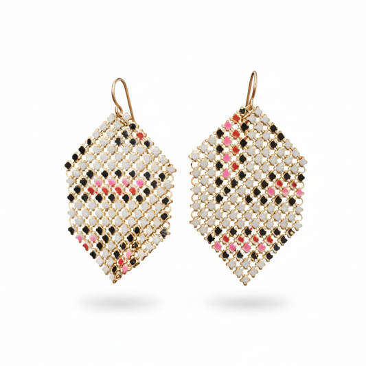 Pink Paver Earrings - Recycled Flapper Purse