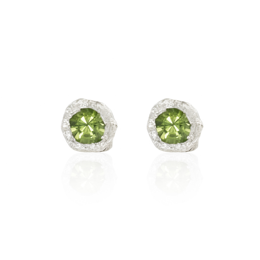 Peridot Petra Stud Earrings - Sterling Silver