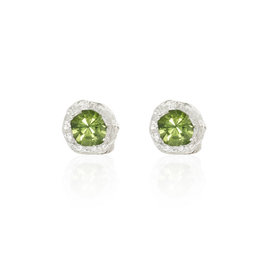 Peridot Petra Stud Earrings - Sterling Silver