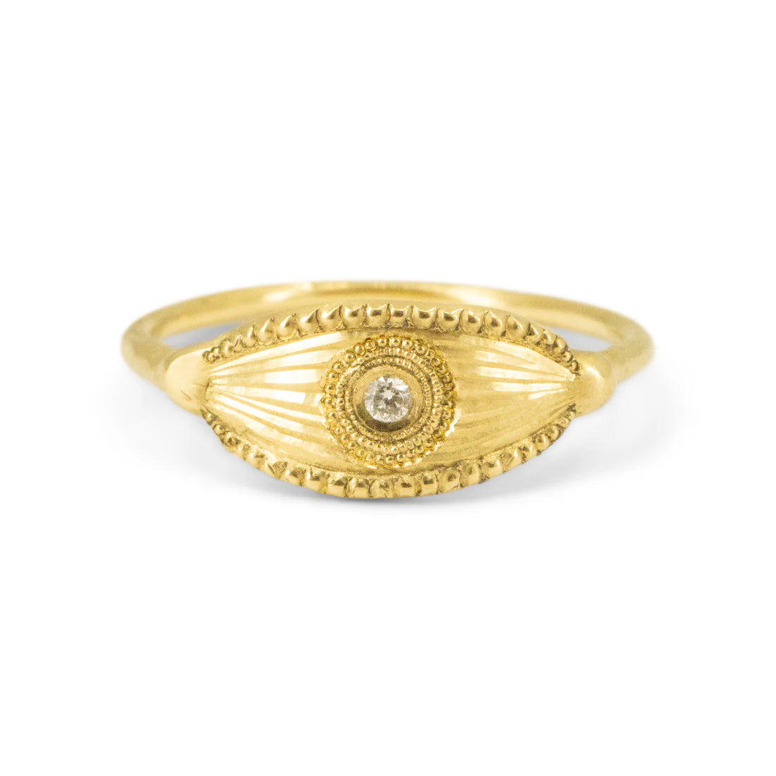 Petite Diamond Protector Ring – 18k Gold