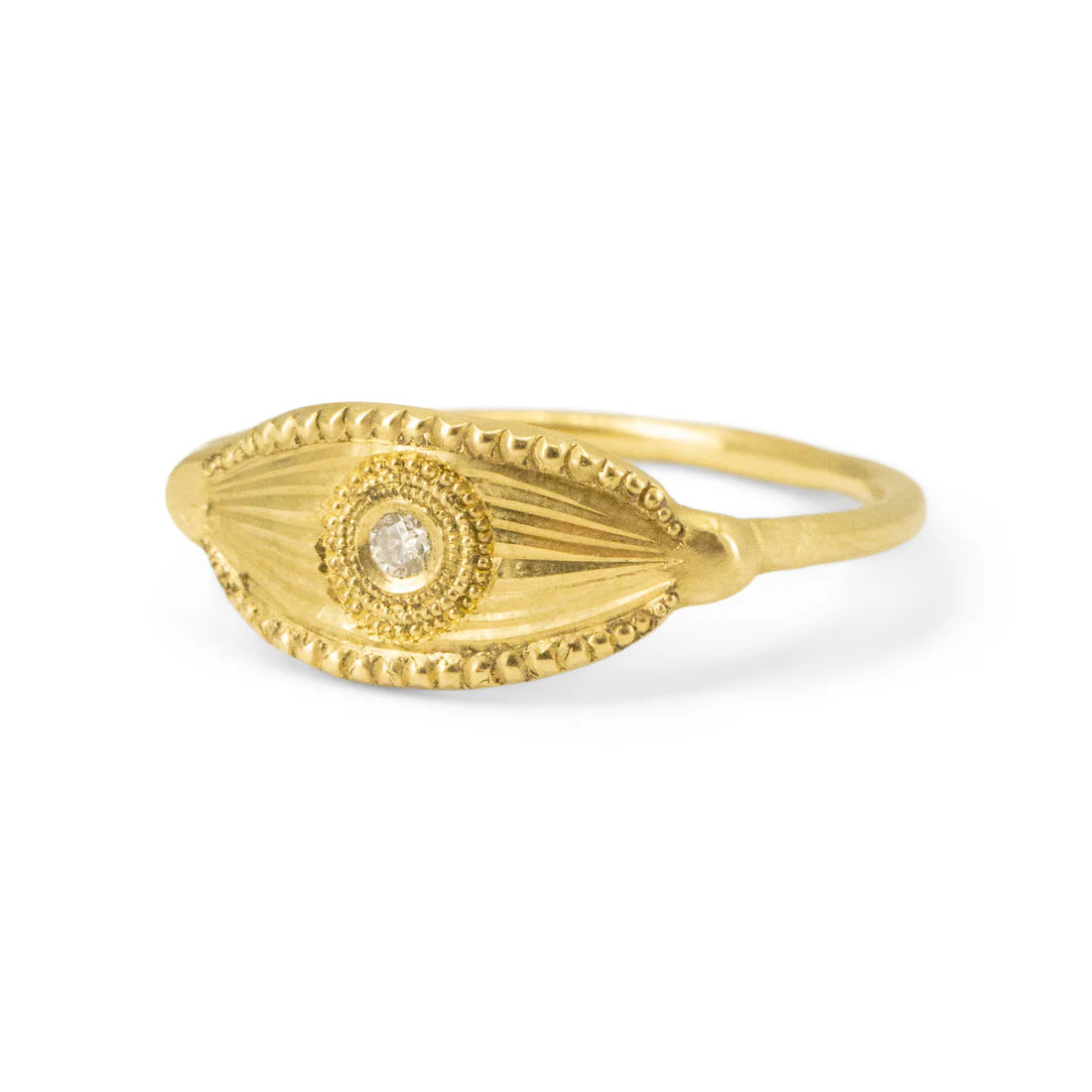 Petite Diamond Protector Ring – 18k Gold
