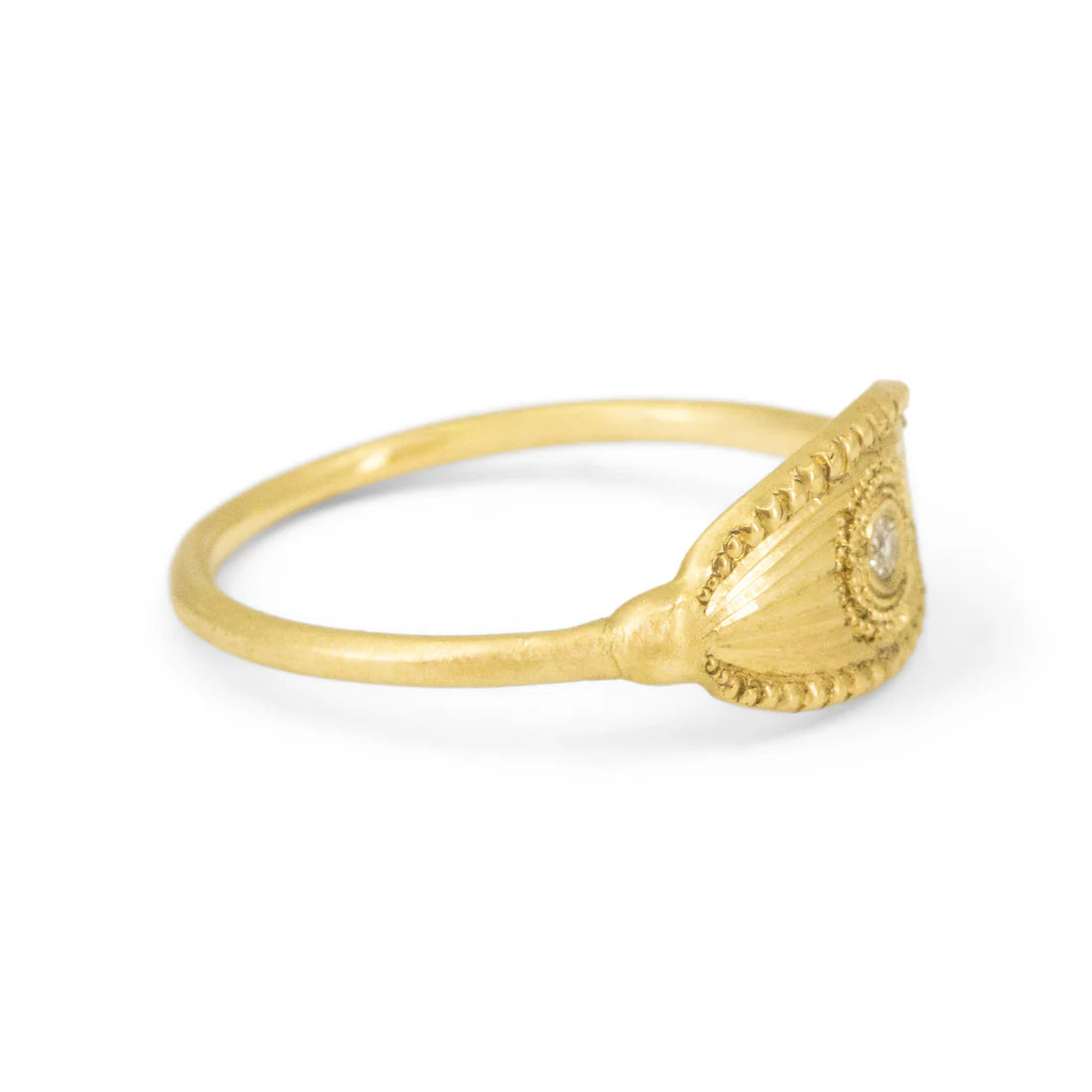Petite Diamond Protector Ring – 18k Gold