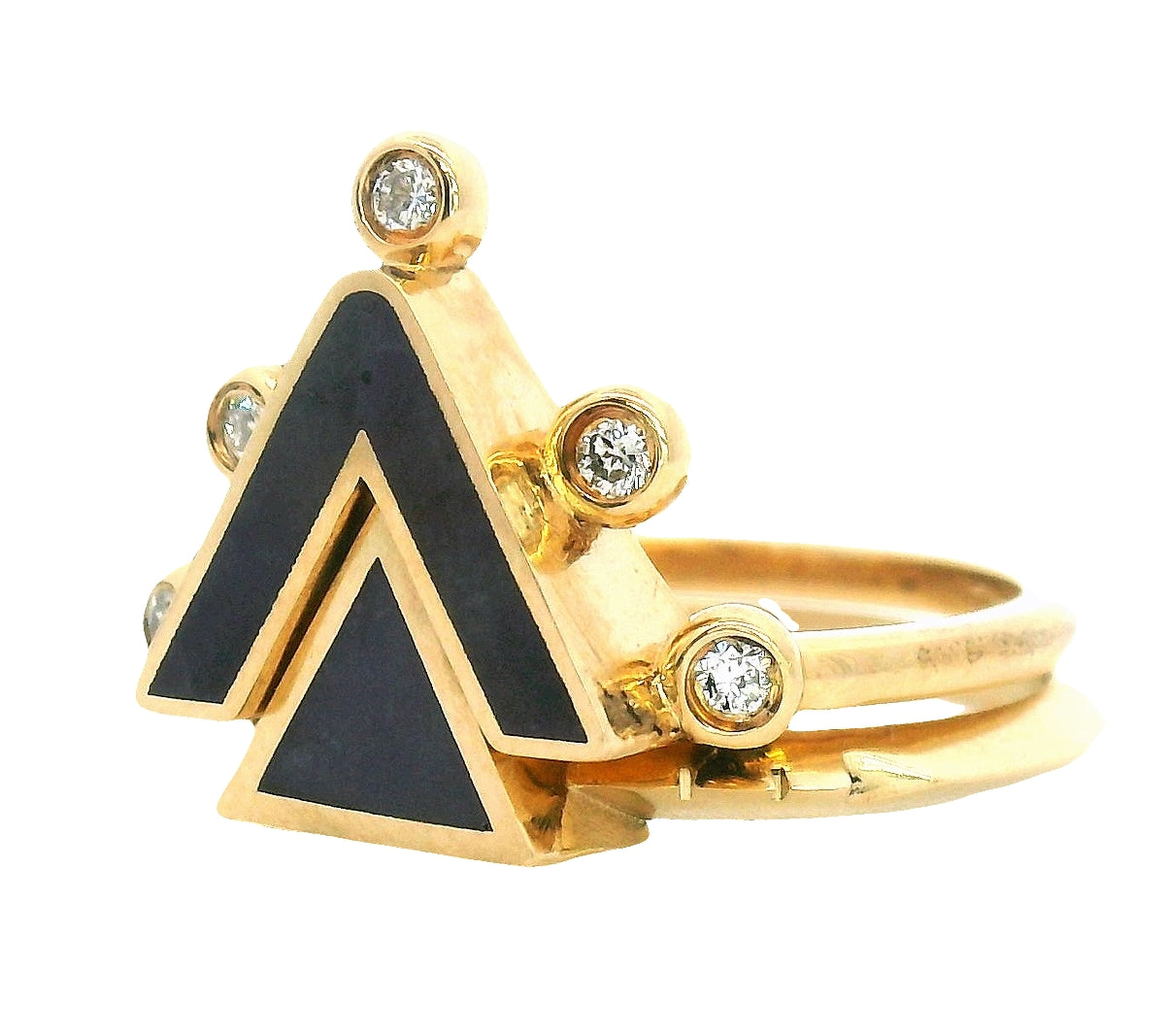 Freya Apex Set – 14k Yellow Gold with Burrow Creek Jasper & White Diamonds