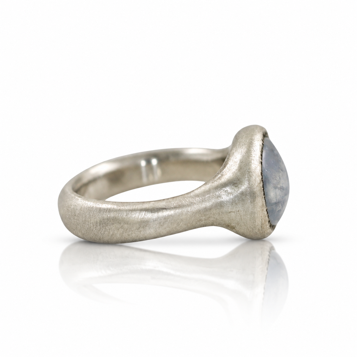 Rainbow Moonstone Ever Ring - Recycled Sterling Silver