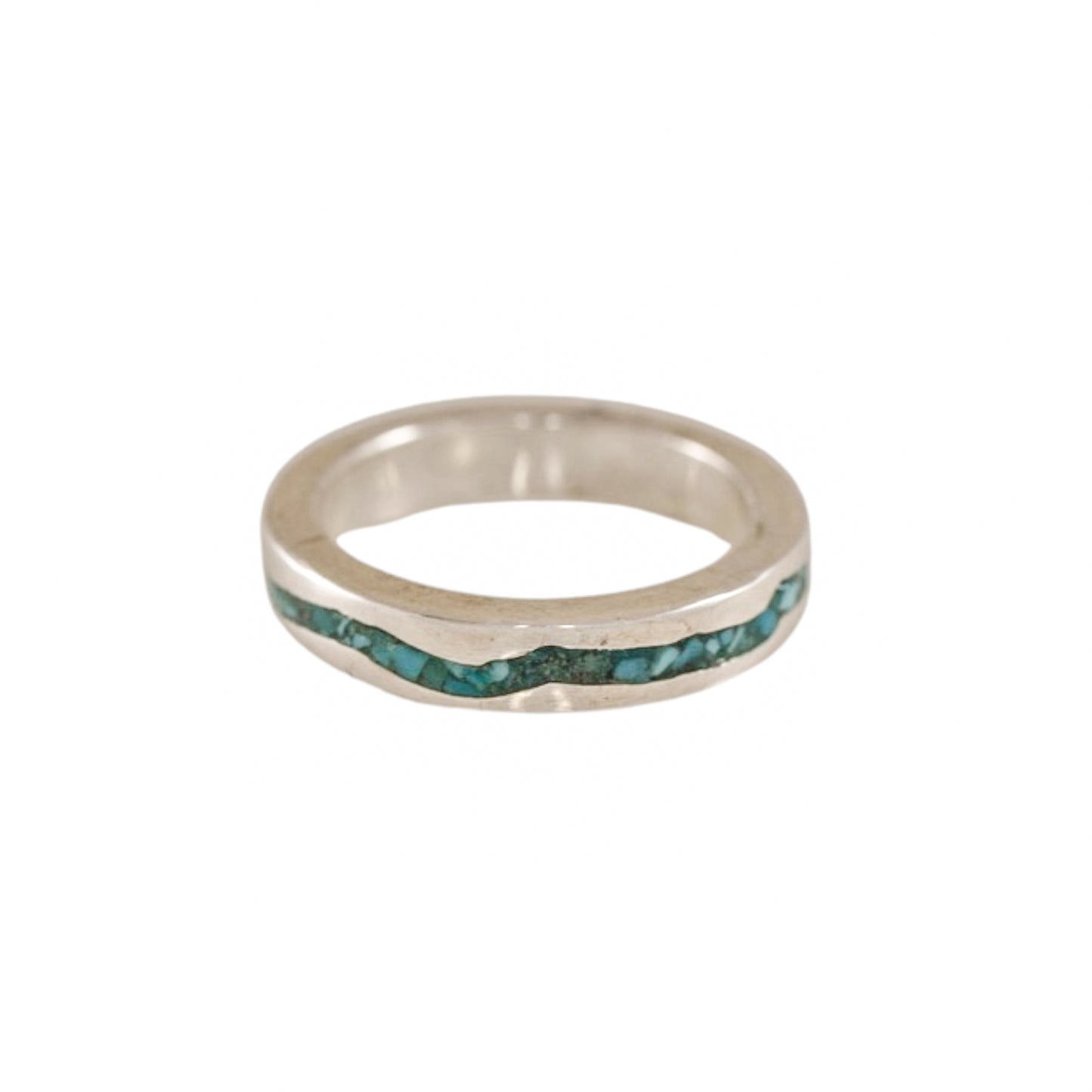 Rio Grande Inlay Band - Sterling Silver with Crushed Turquoise