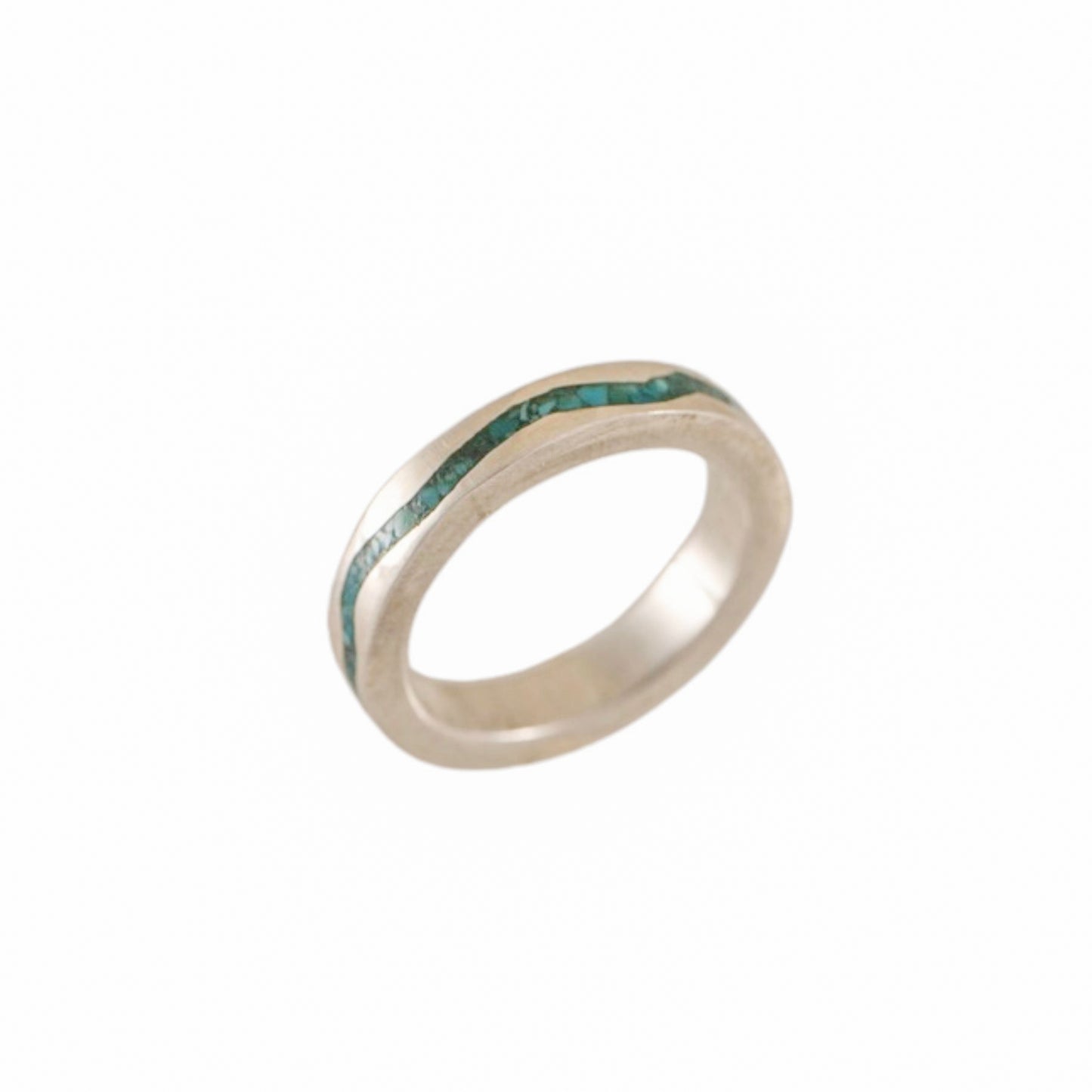 Rio Grande Inlay Band - Sterling Silver with Crushed Turquoise