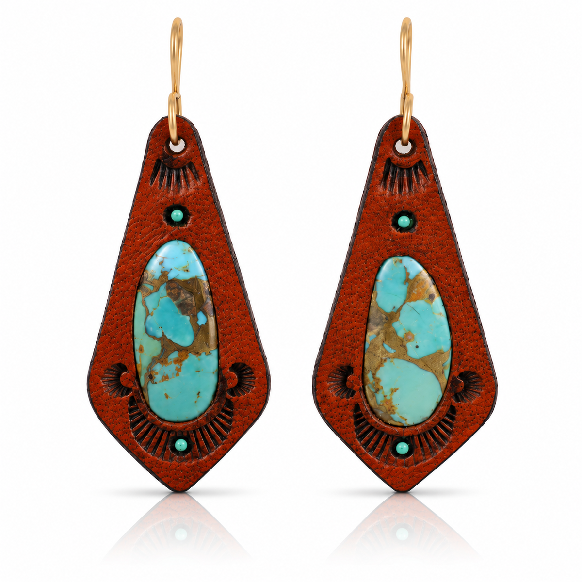 Mosaic Kingman Turquoise Drop Earrings
