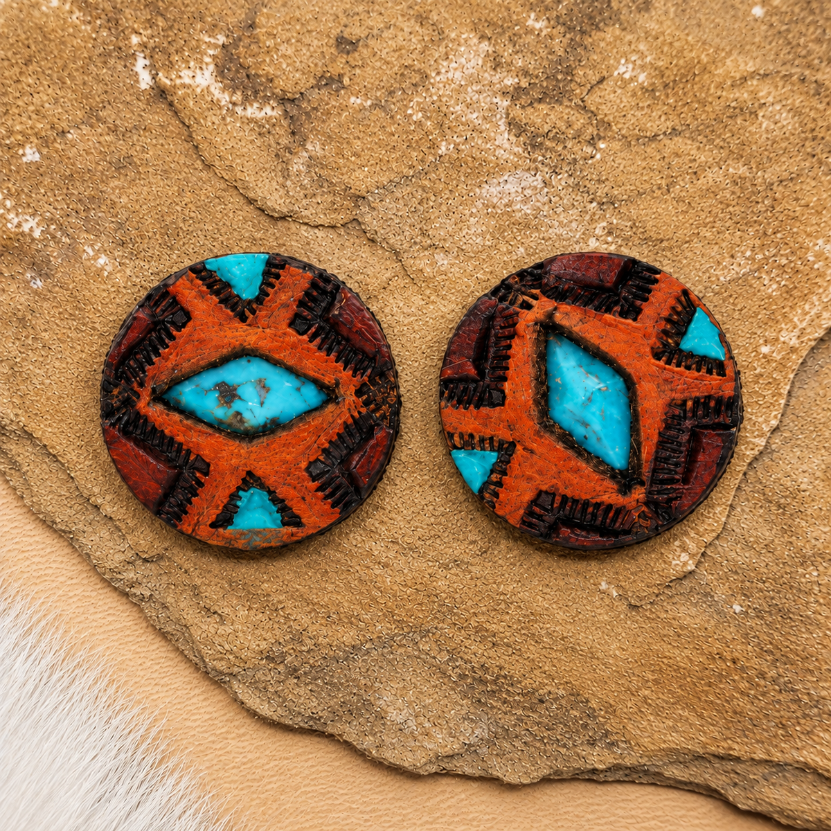 Diamond Turquoise Studs