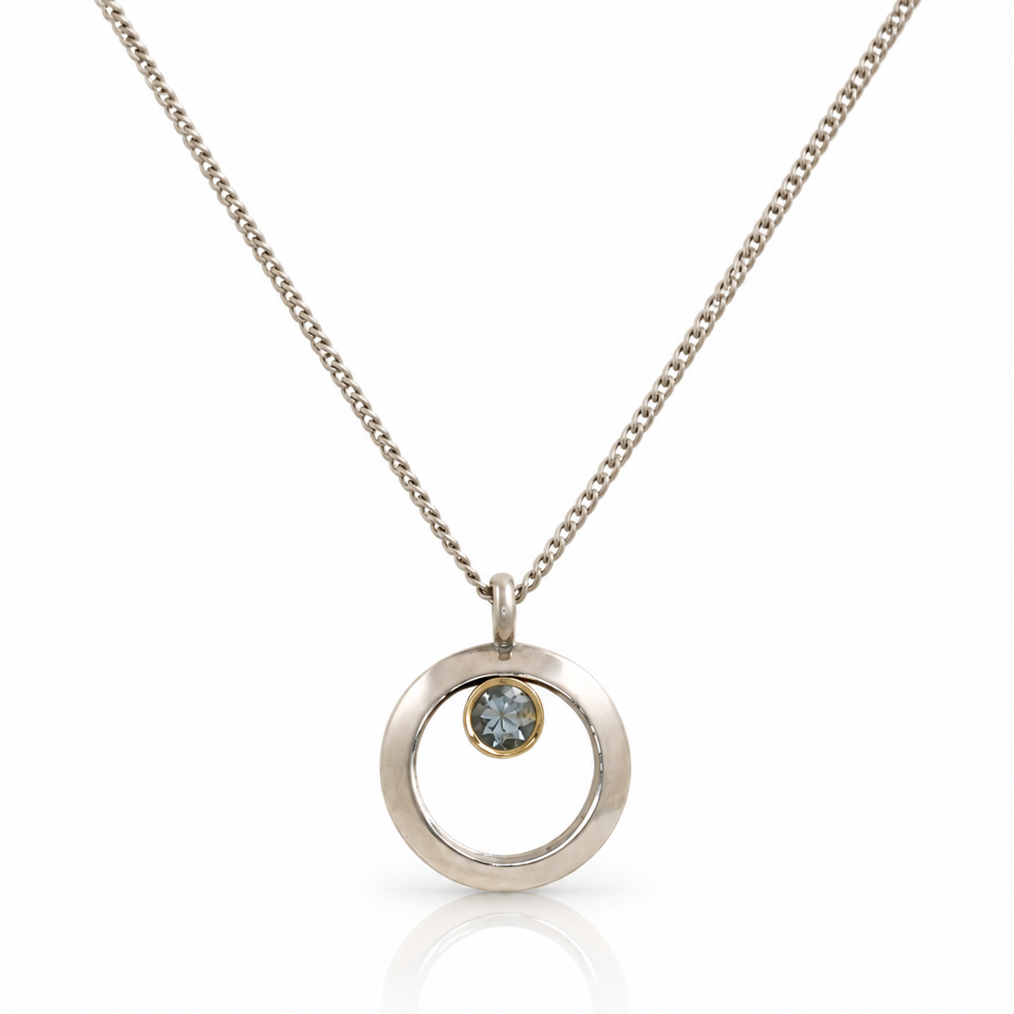 Full Moon Eclipse Aquamarine Pendant