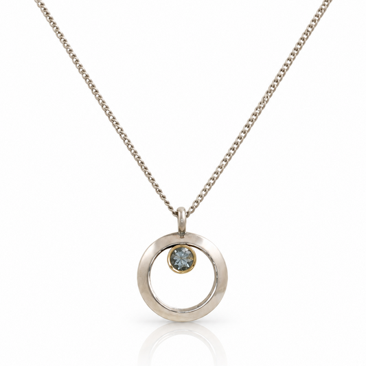Full Moon Eclipse Aquamarine Pendant