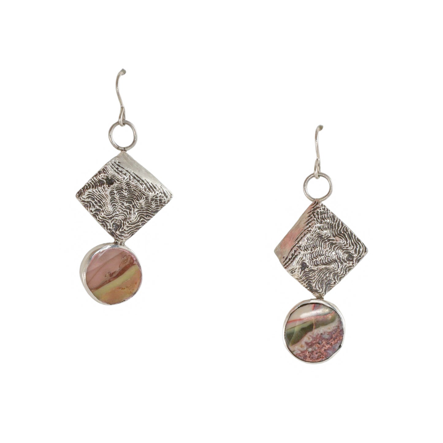 Sandia Agate Inlay Dangles