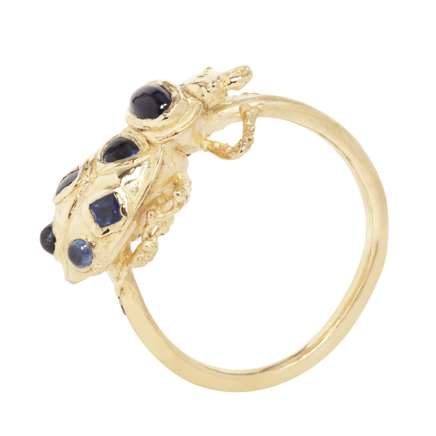 Sapphire Pinacate Beetle Ring