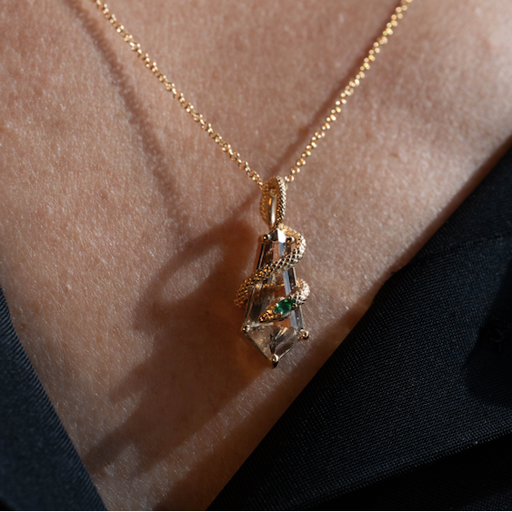 Ophelia’s Viper Yellow Sapphire & Emerald Necklace