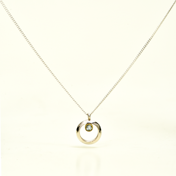 Full Moon Eclipse Aquamarine Pendant