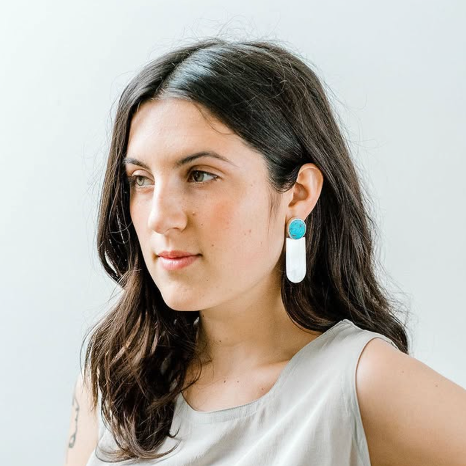 Kara Dangle Drop Earrings – Turquoise & Sterling Silver